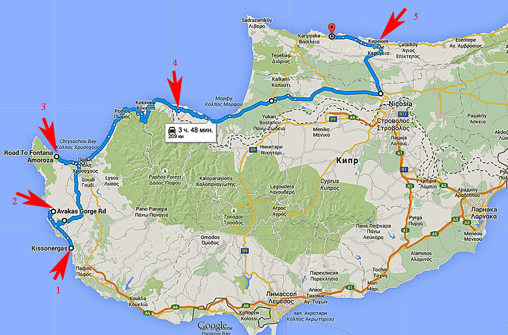Тысяча километров по северному и южному Кипру на машине за неделю.